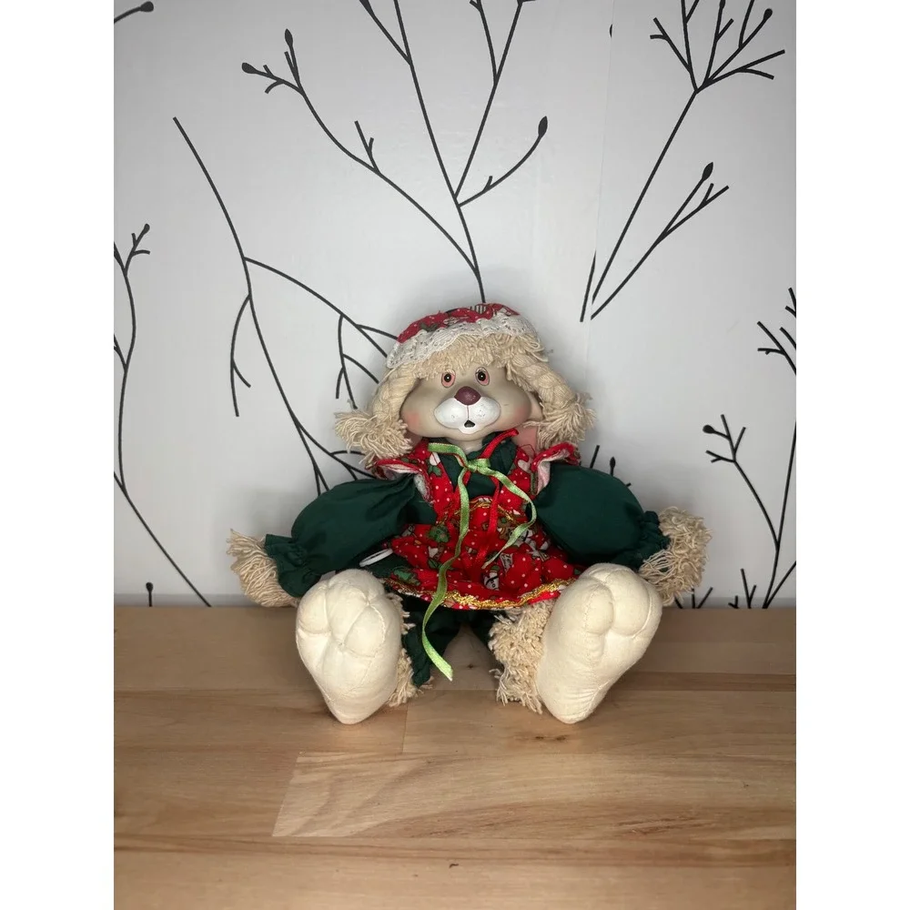 Vintage 1995 House of Lloyd Hip and Hop Christmas Bunny Plush Porcelain Face